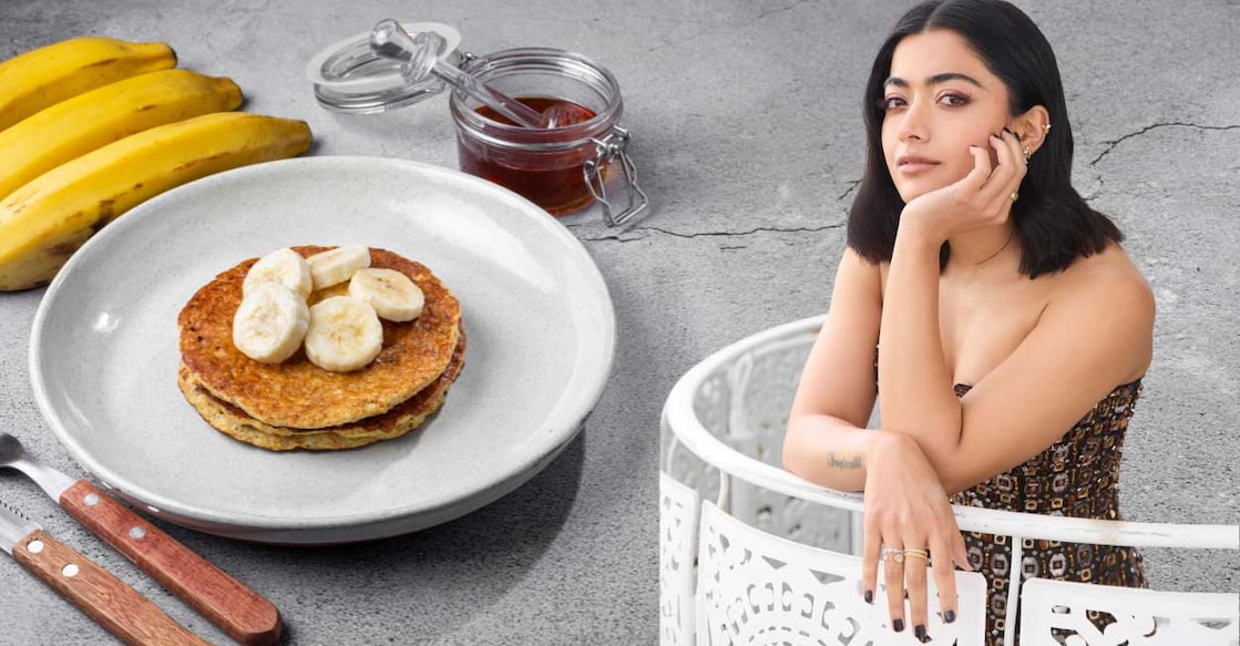 Rashmika mandanna's breakfast secret: Try her protein-packed oats pancake recipe Photo: Canva/Instagram @rashmika_mandanna
