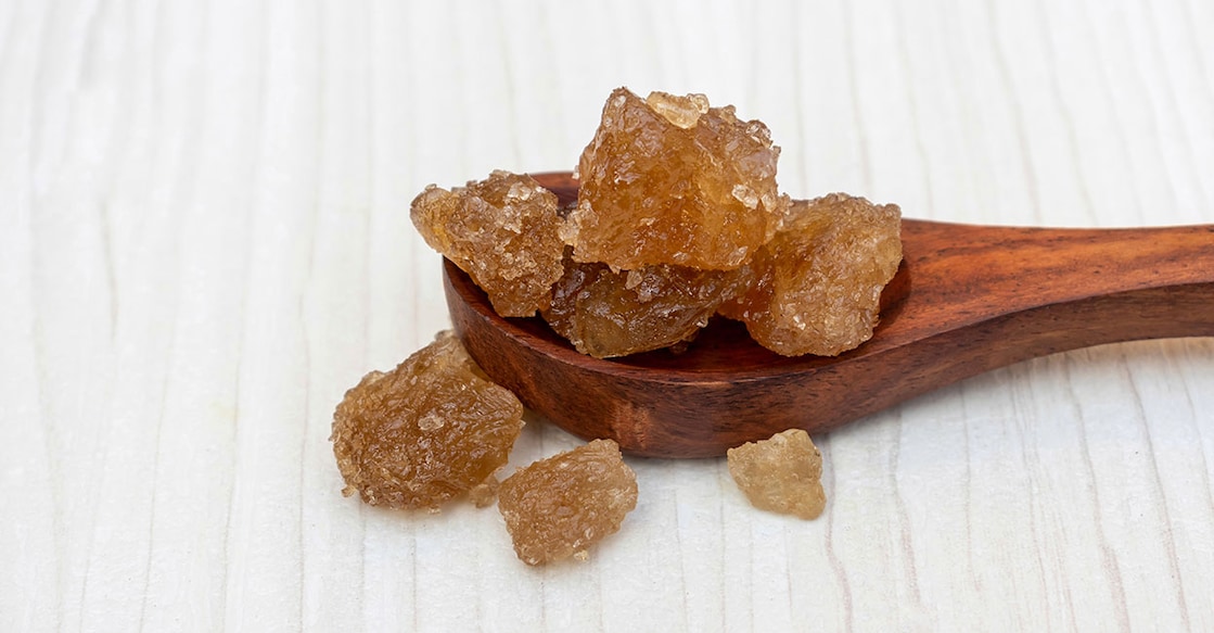 Crystallized palm sugar Crystallized palm sugar. Photo: Shutterstock/Bapi Ray