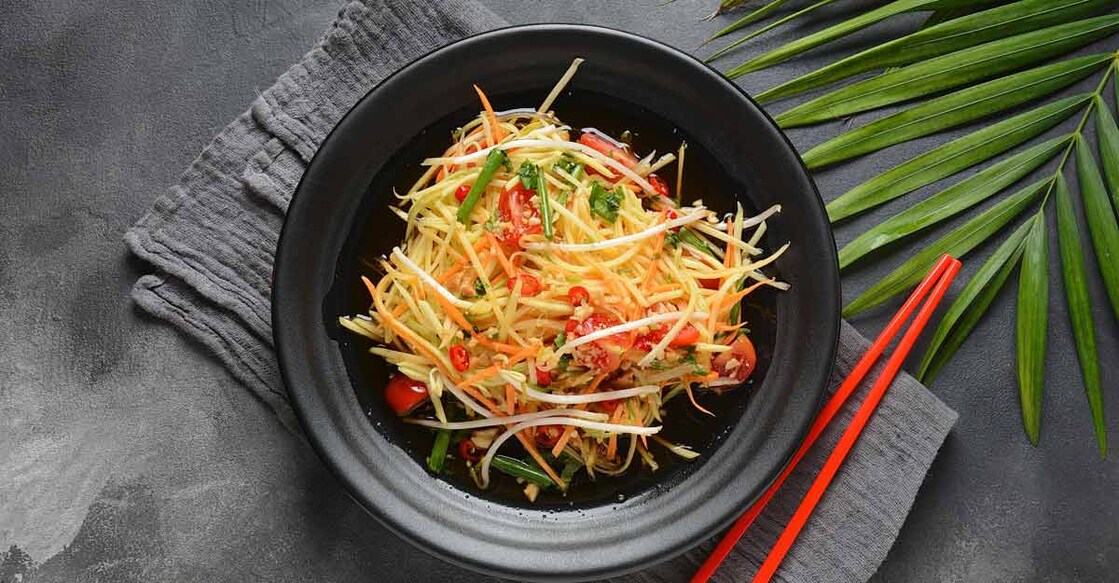Raw papaya salad