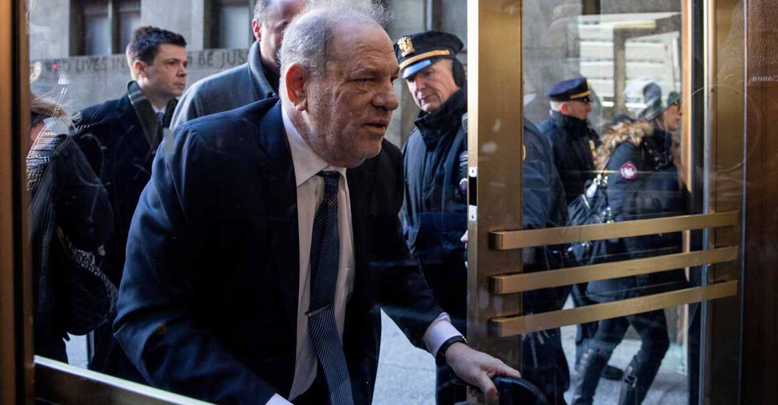 FILE PHOTO: Film producer Harvey Weinstein arrives at New York Criminal Court for his sexual assault trial in the Manhattan borough of New York City, New York, U.S., February 21, 2020. REUTERS/Jeenah Moon/File Photo