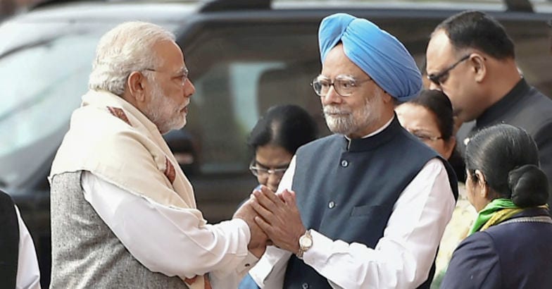 After awkward handshake, Manmohan hits back at Modi | Manmohan Singh ...