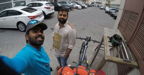 Keralite pedals his way to Russia, all for love of football