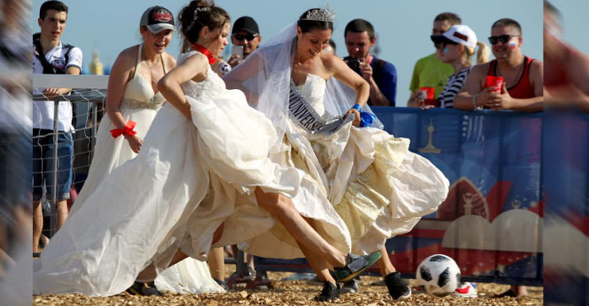 Russian 'brides' take the field to prove a point