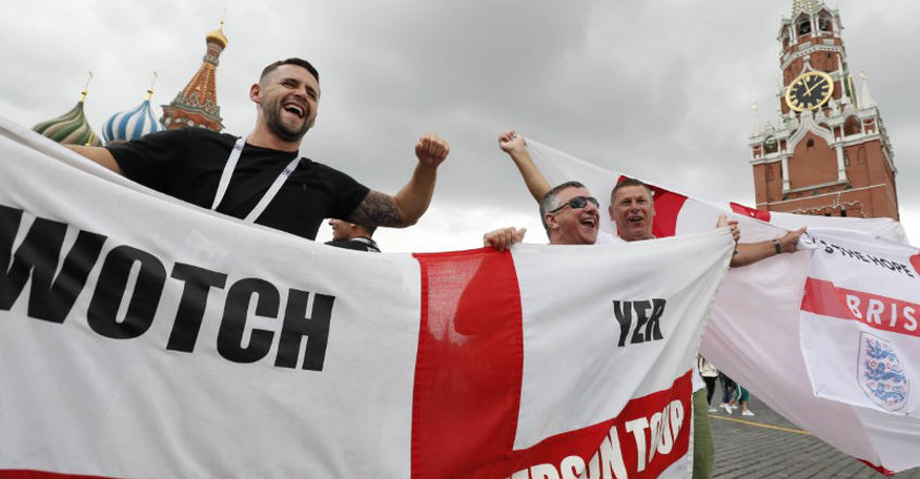 #WaistcoatWednesday: England fans suit up ahead of Croatia clash