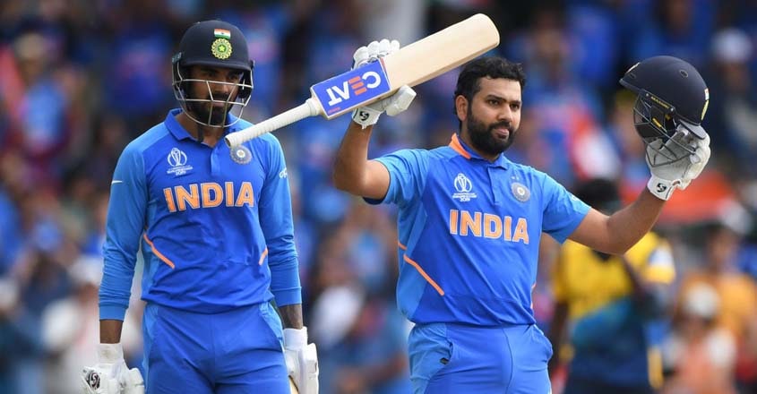 Rohit Sharma first batsman to hit 5 centuries in a World Cup
