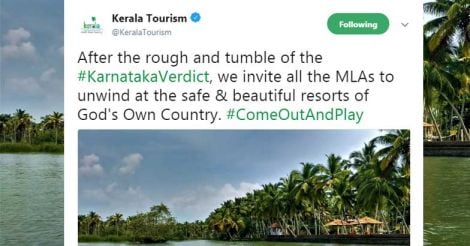 Unwind in our 'safe resorts:' Kerala Tourism's tweet to K'taka MLAs