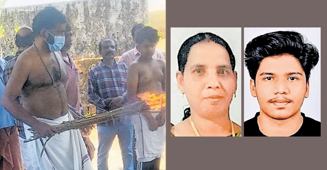 Ashok V. Nair (44) (Left), Sajana (Middle) and Vishnu (Right). Photo: Manorama