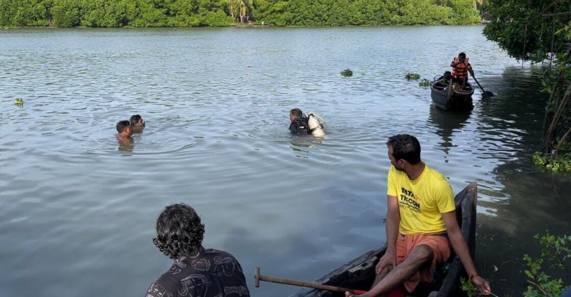 Scuba divers and people in the area search for Fidha. Photo: Special Arrangement