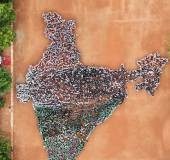 This Thrissur school creates world record for largest human image of a country’s map