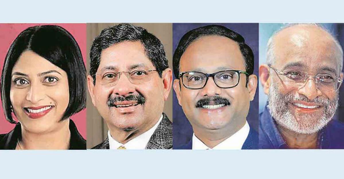 pravasi-samman-winners Priyanca Radhakrishnan, Dr Mohan Thomas Pakalomattom, Dr Siddeek Ahmed, K G Baburajan
