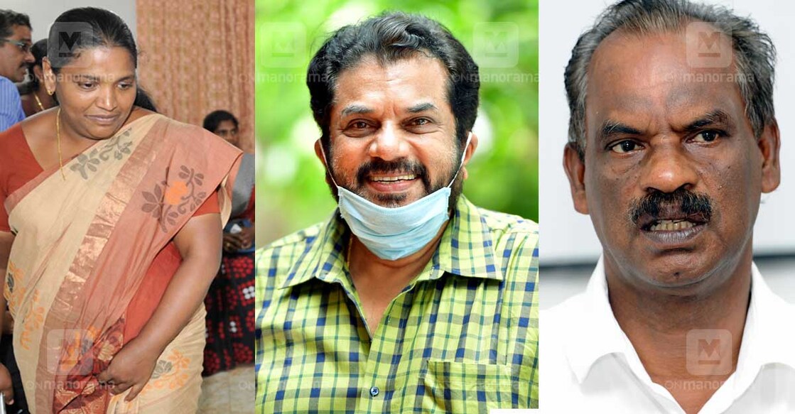 ES Bijimol, Mukesh and K Dasan (left to right)