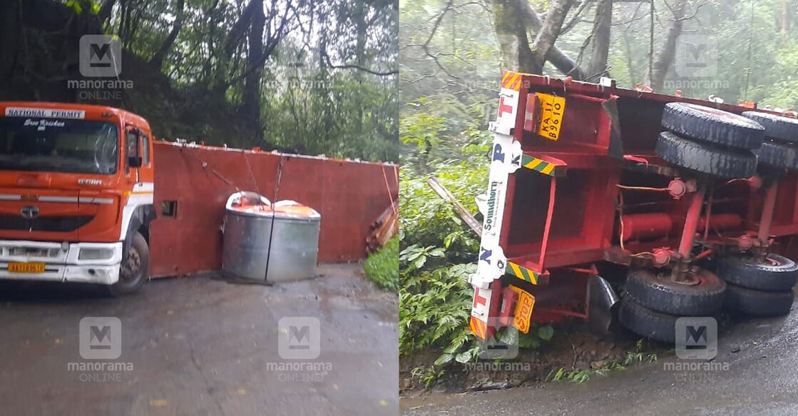Truck following Google Maps overturns, holds up traffic in Attappady