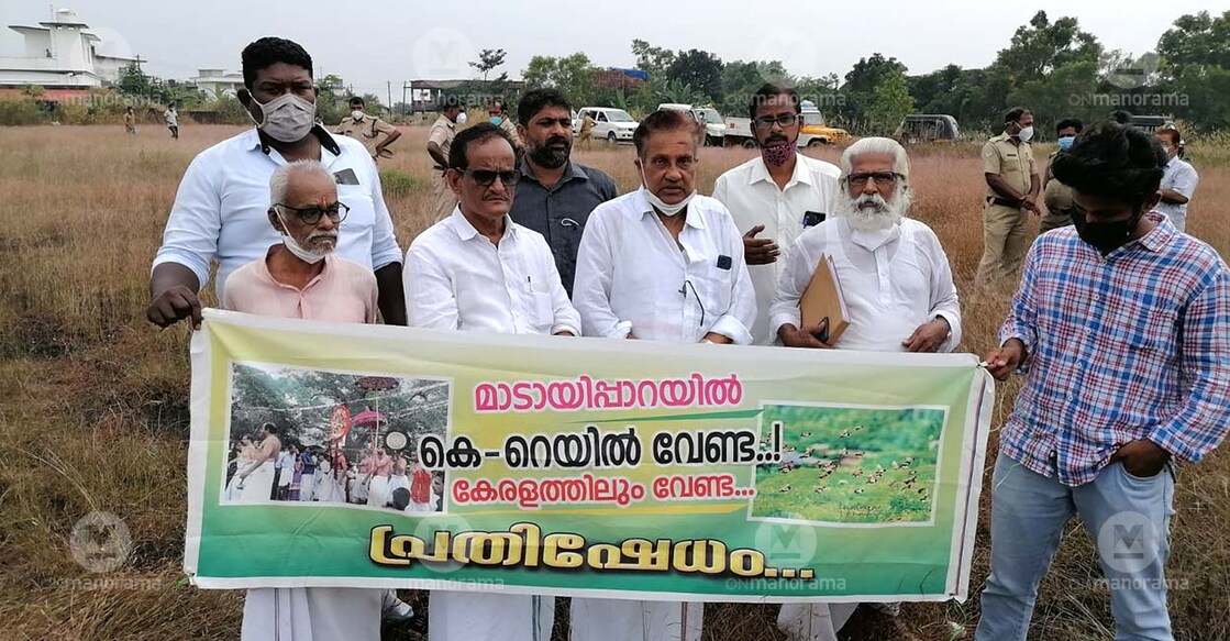 Protests against K Rail in Madayippara on November 10. Protests against K Rail in Madayippara on November 10. Photo: M K Satheesh