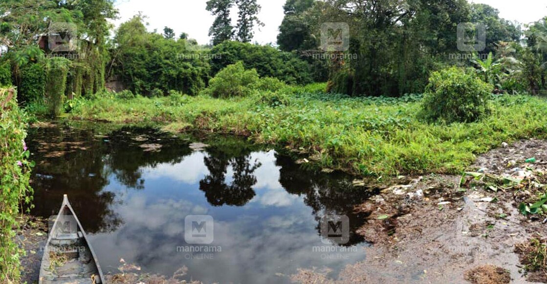 Water-filled quarry at Muttam, near Mariyappally, Kottayam Water-filled quarry at Muttam, near Mariyappally, Kottayam