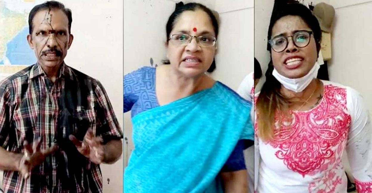 (from left to right) Vijay P Nair, Bhagyalakshmi and Diya Sana. File Photo