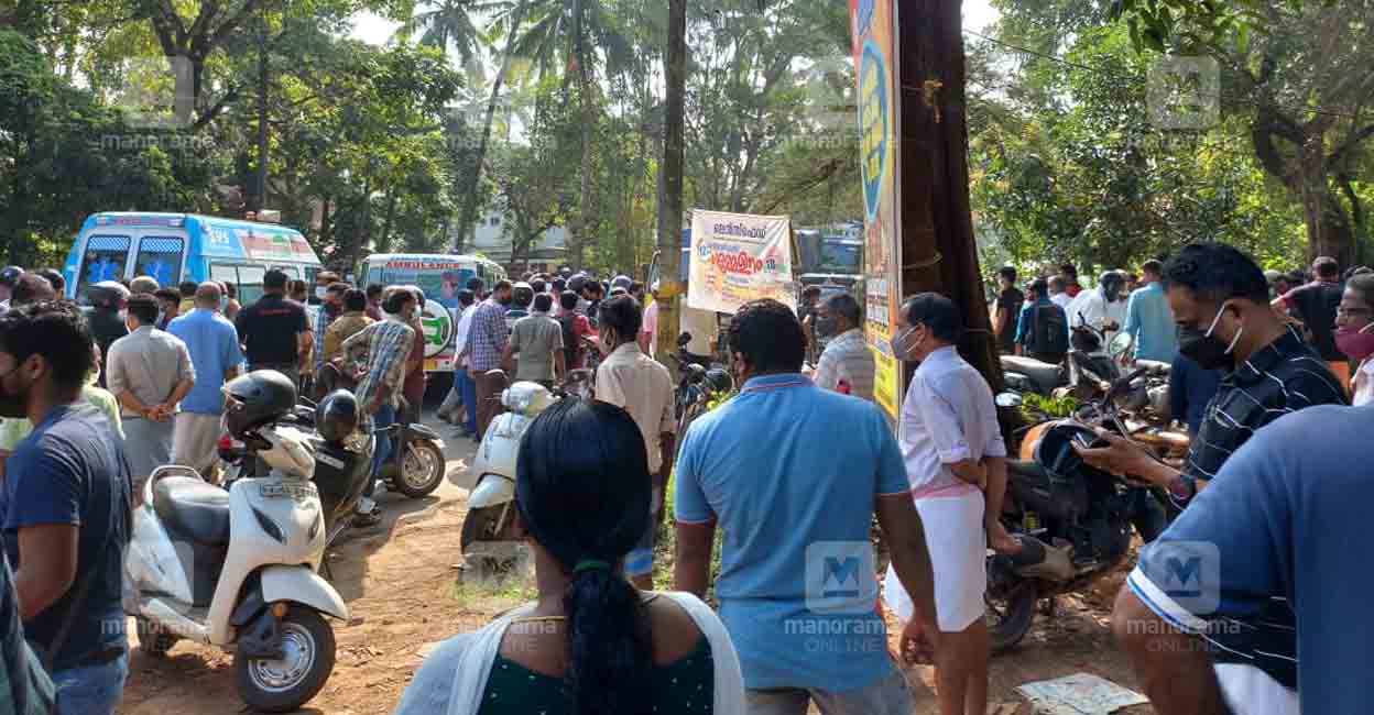 Public gather at the site of the incident