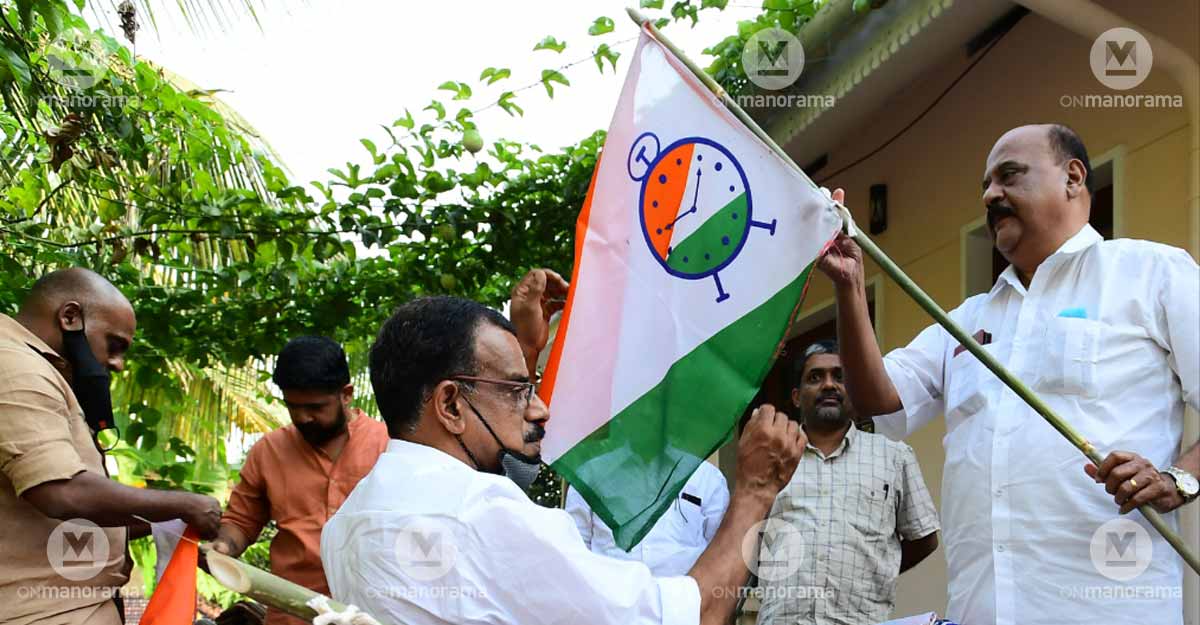 Mani C Kappan Mani C Kappan at Pala holding the flag of NCP after announcing his decision to switch camps and join the UDF. Photo: Gibi Zam