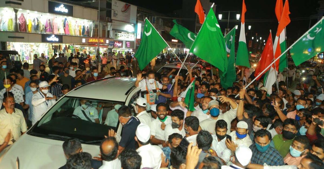 The reception accorded to the rally at Taliparamba. Photo: Facebook/Ramesh Chennithala