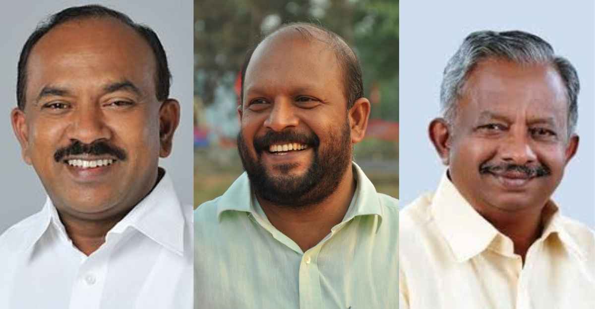 Ministers P Thilothaman, V S Sunil Kumar and K Raju Ministers P Thilothaman, V S Sunil Kumar and K Raju