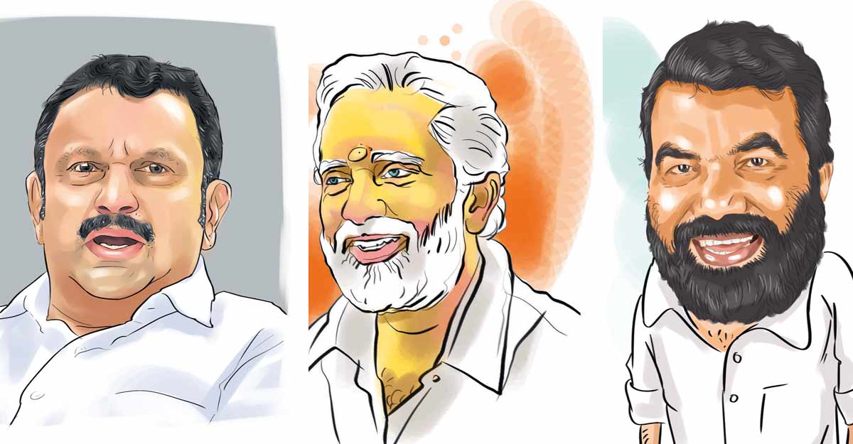 K Muraleedharan, Kummanam Rajasekharan and V Sivankutty K Muraleedharan, Kummanam Rajasekharan and V Sivankutty