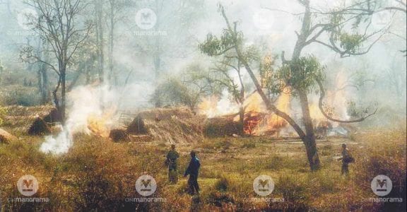 Police action against Adivasis who encroached Wayanad Wildlife Sanctuary in 2003 Police action against Adivasis who encroached Wayanad Wildlife Sanctuary in 2003