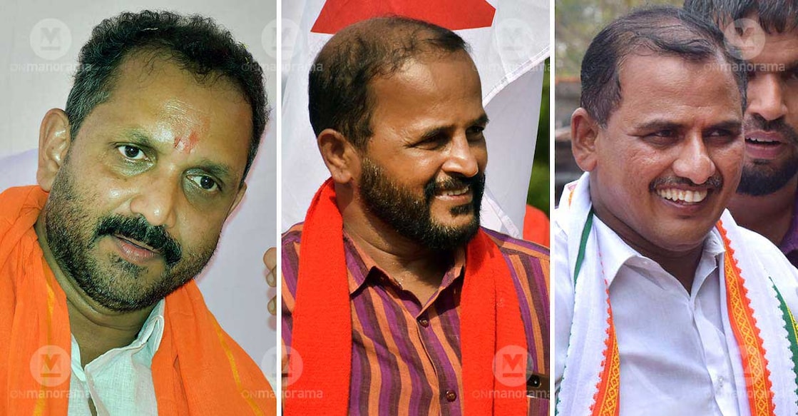 Manjeswaram candidates speak: Ashraf, Surendran and Rameshan exude confidence of victory NDA's K Surendran, LDF candidate V V Rameshan and UDF candidate AKM Ashraf.
