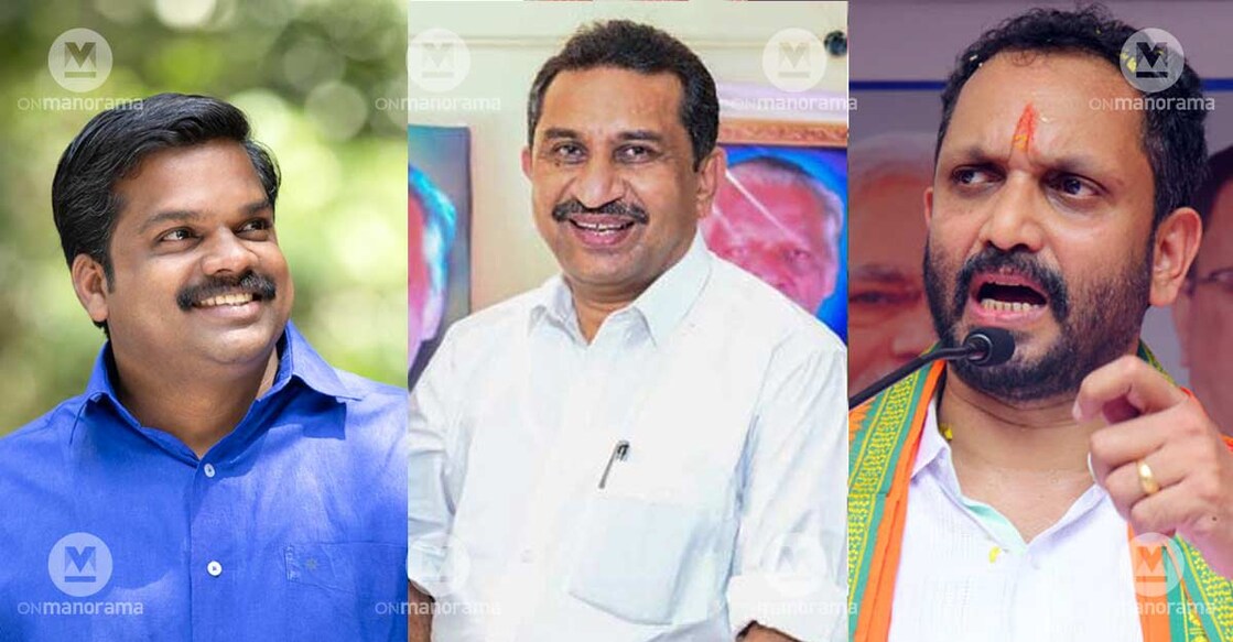 Konni candidates K U Jenish Kumar (CPM, and also the sitting MLA), Robin Peter (Congress),  and K Surendran (BJP).