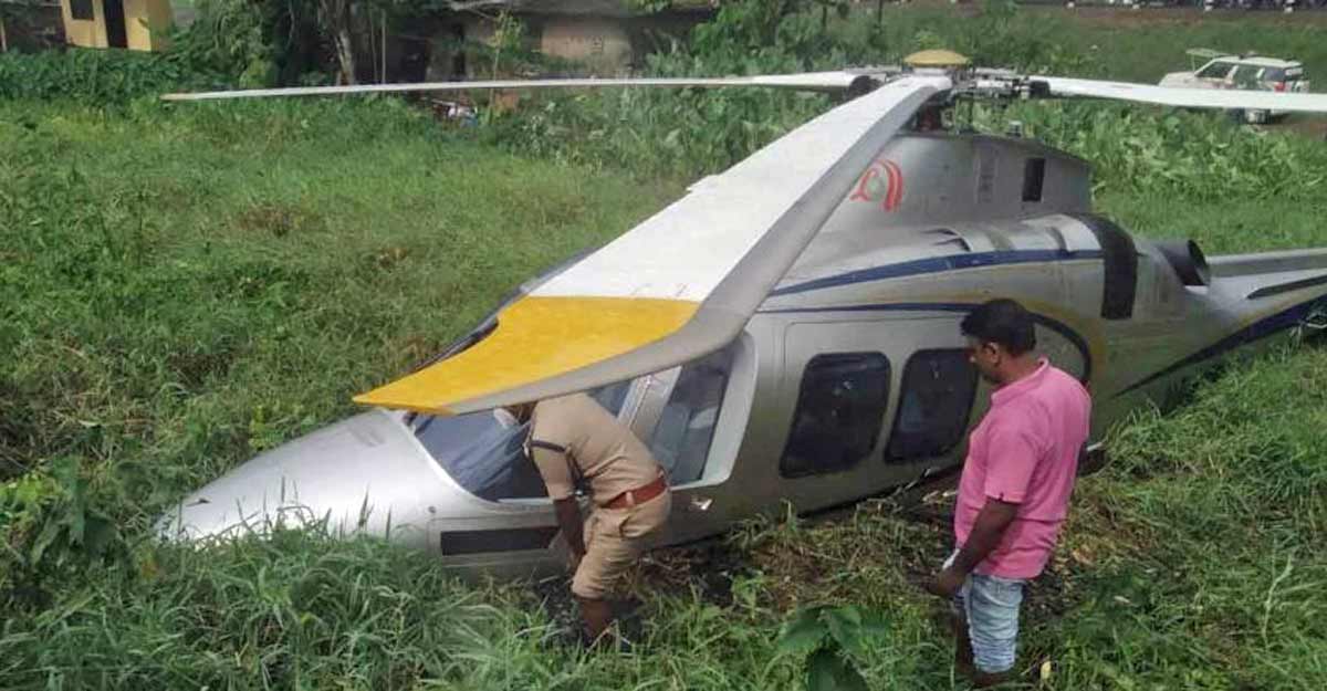 Close shave for MA Yusuff Ali, 6 others as chopper belly-lands in Kochi swamp Close shave for MA Yusuff Ali, 6 others as chopper belly-lands in Kochi swamp