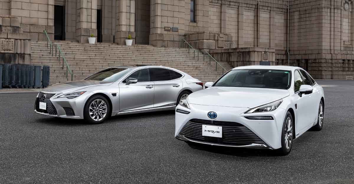 Lexus LS and Toyota Mirai cars Lexus LS and Toyota Mirai cars