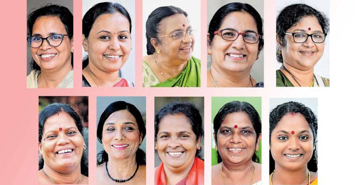 webinar-women-mla KK Rema, Veena George, Jancy James, Kanathil Jameela, R Bindu (top row, from left to right). K Santha Kumari, Daleema Jojo, OS Ambika, J Chinchu Rani, CK Asha (bottom row: from left to right)