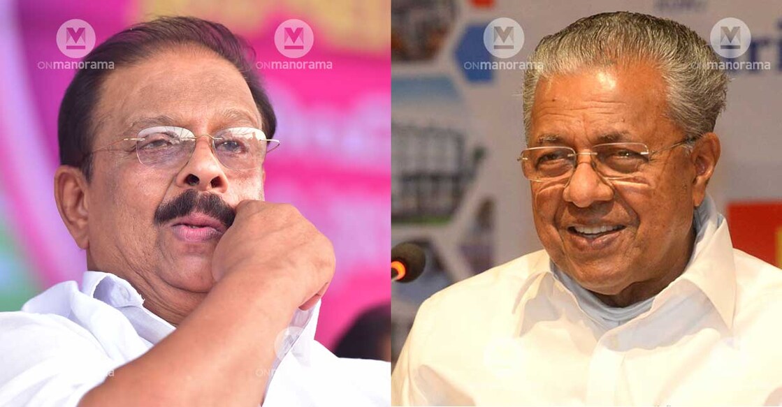 KPCC chief K Sudhakaran and Kerala Chief Minister Pinarayi Vijayan. File photo