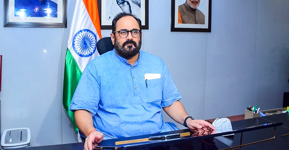Union Minister of State for Electronics and IT Rajeev Chandrasekhar. 