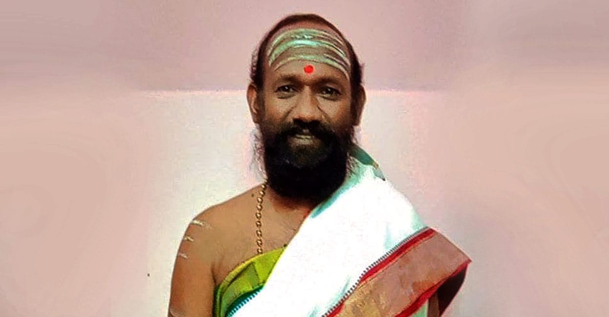 Shaji Aravindan, a non-brahmin applicant for melshanthi post. Shaji Aravindan, a non-brahmin applicant for melshanthi post.