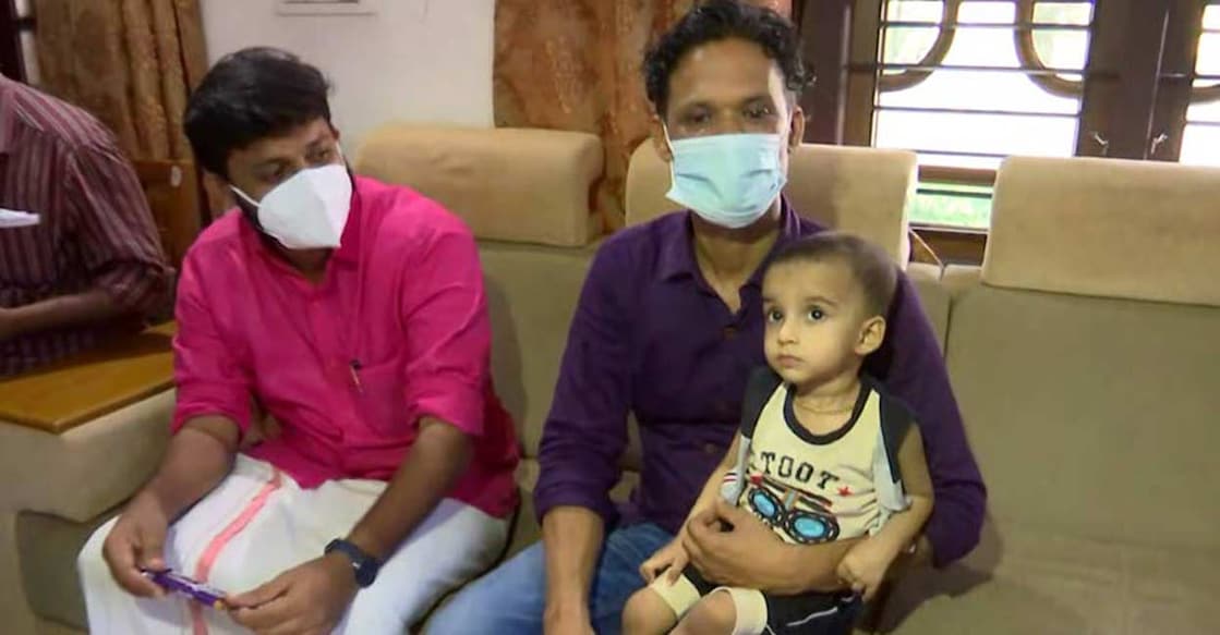 muhammed-kannur-sma Muhammed with his father Rafeek and MLA M Vijin (left)