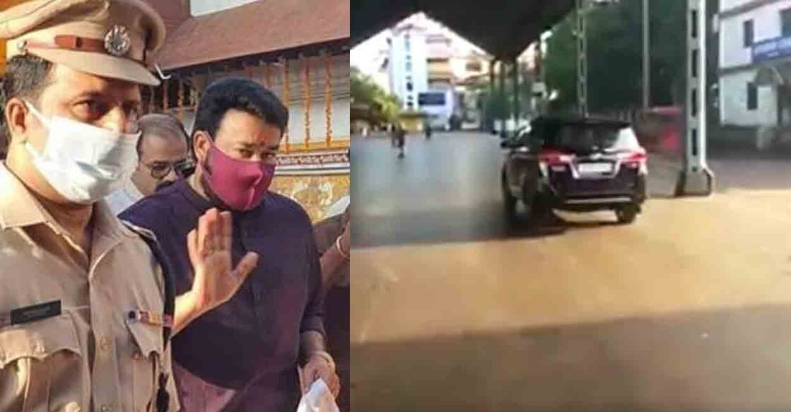Mohanlal-car-at-guruvayur