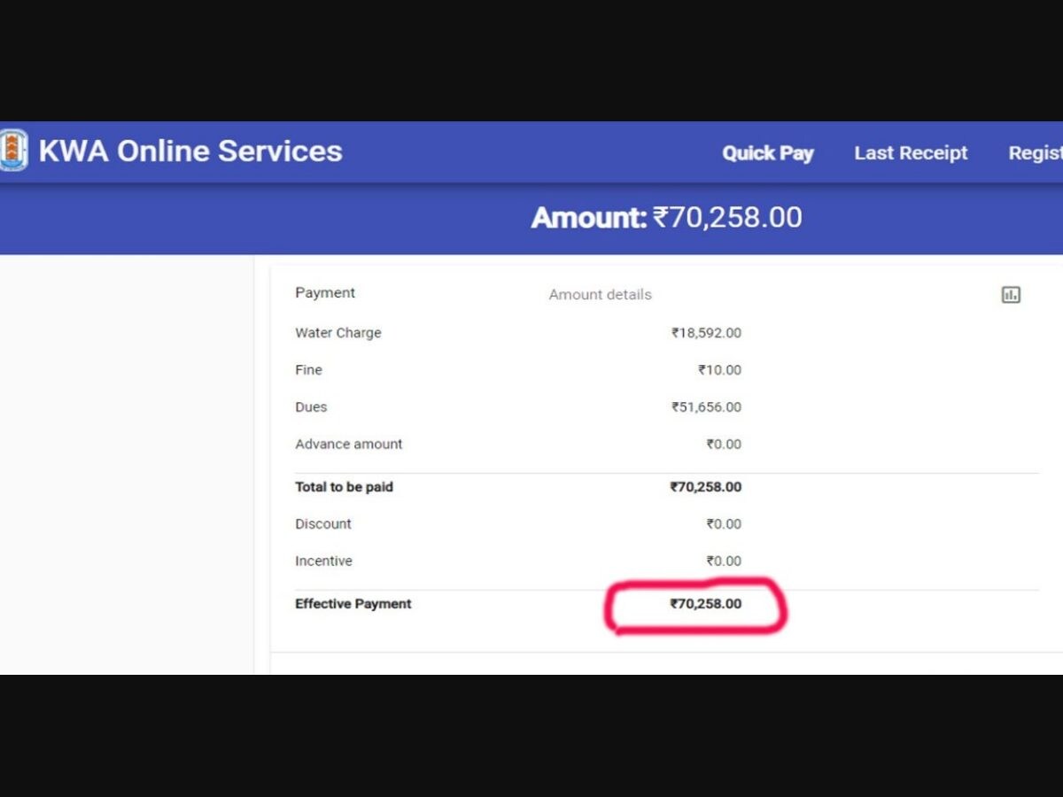 Water Authority hands writer Methil Radhakrishnan Rs 70 258 bill