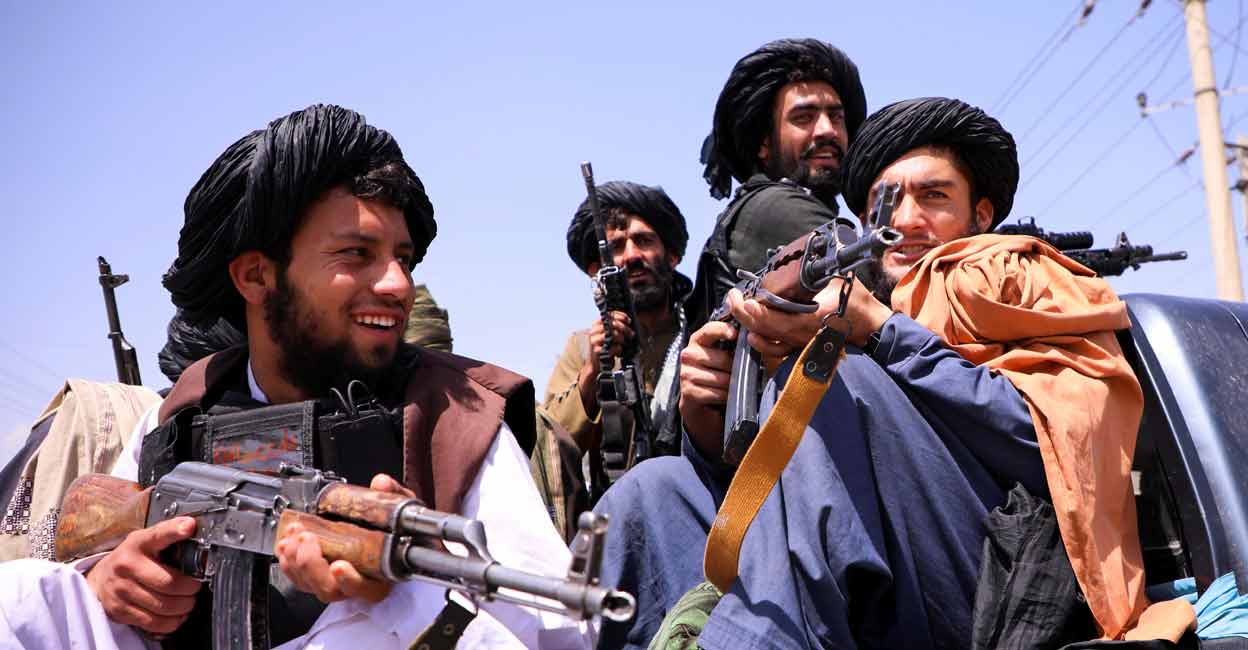 Taliban forces patrol in front of Hamid Karzai International Airport in Kabul, Afghanistan, September 2, 2021. Photo: REUTERS/Stringer
