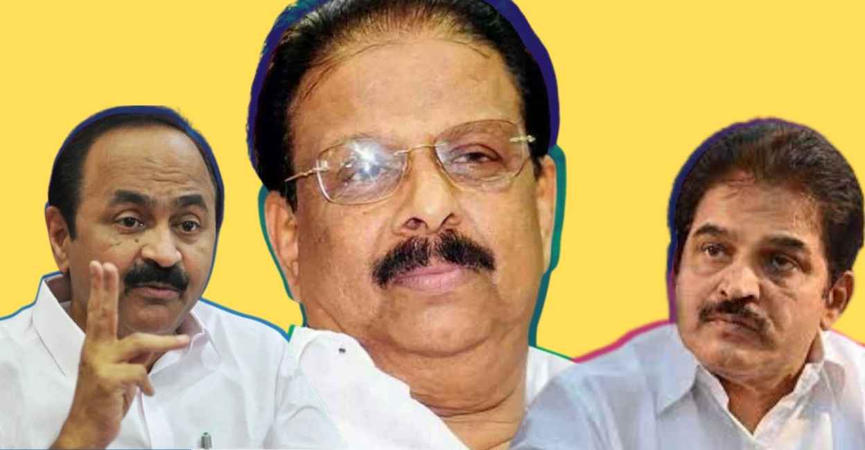 Opposition Leader VD Satheesan, KPCC president K Sudhakaran, AICC general secretary KC Venugopal. Design: Onmanorama