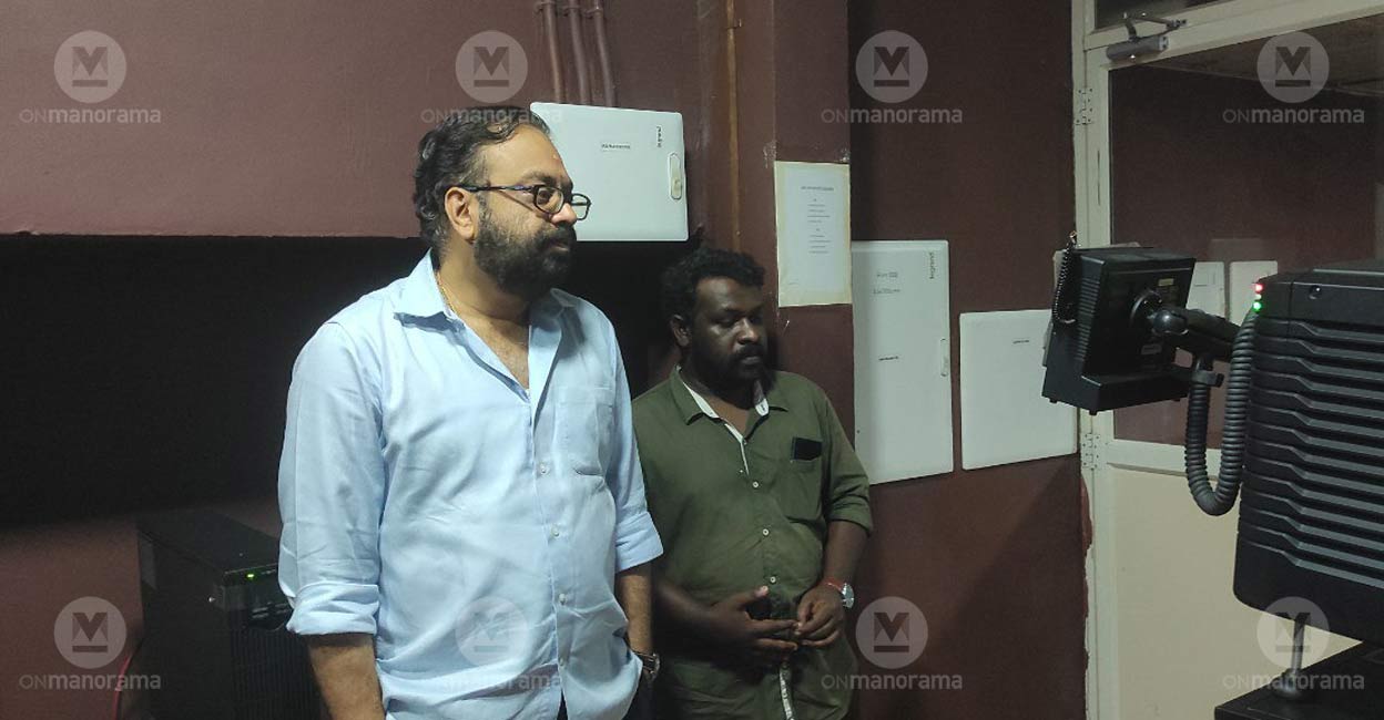 Girish inside the projection room of his theatre Girish inside the projection room of his theatre. Photo: Ayyappan R