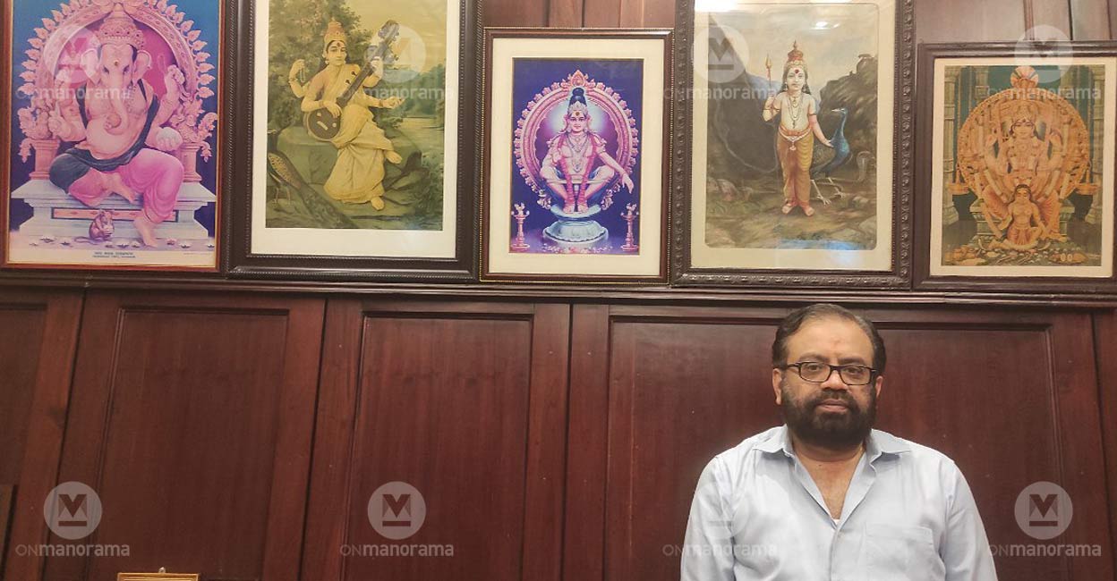Girish in his office, in the balcony floor of his theatre Girish in his office, in the balcony floor of his theatre. Photo: Ayyappan R