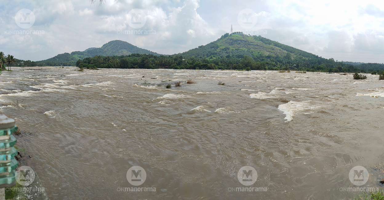 The swollen Chalakudy River at Pariyaram near Viripara in Thrissur. Photo: Josekutty Panackal