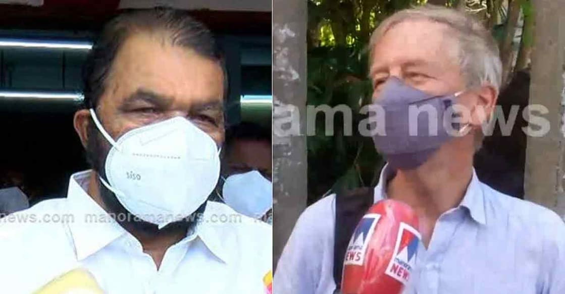 Sivankutty and Steven. Minister V Sivankutty met Swedish-native Steven in Thiruvananthapuram on Saturday.