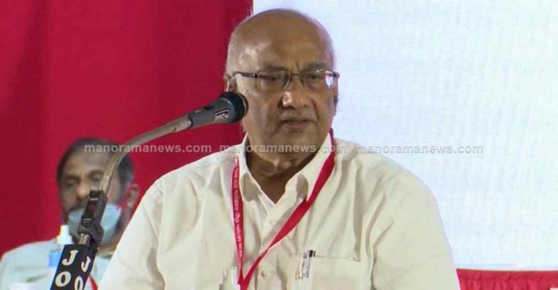 S. Ramachandran Pillai S. Ramachandran Pillai addressing CPM district conference in Kottayam on Thursday.