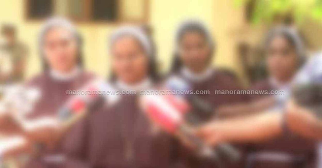 Four nuns, who belong to the St Francis Mission Home convent at Kuravilangad, speak to media on Friday after the trial court acquitted the bishop from all charges of rape.