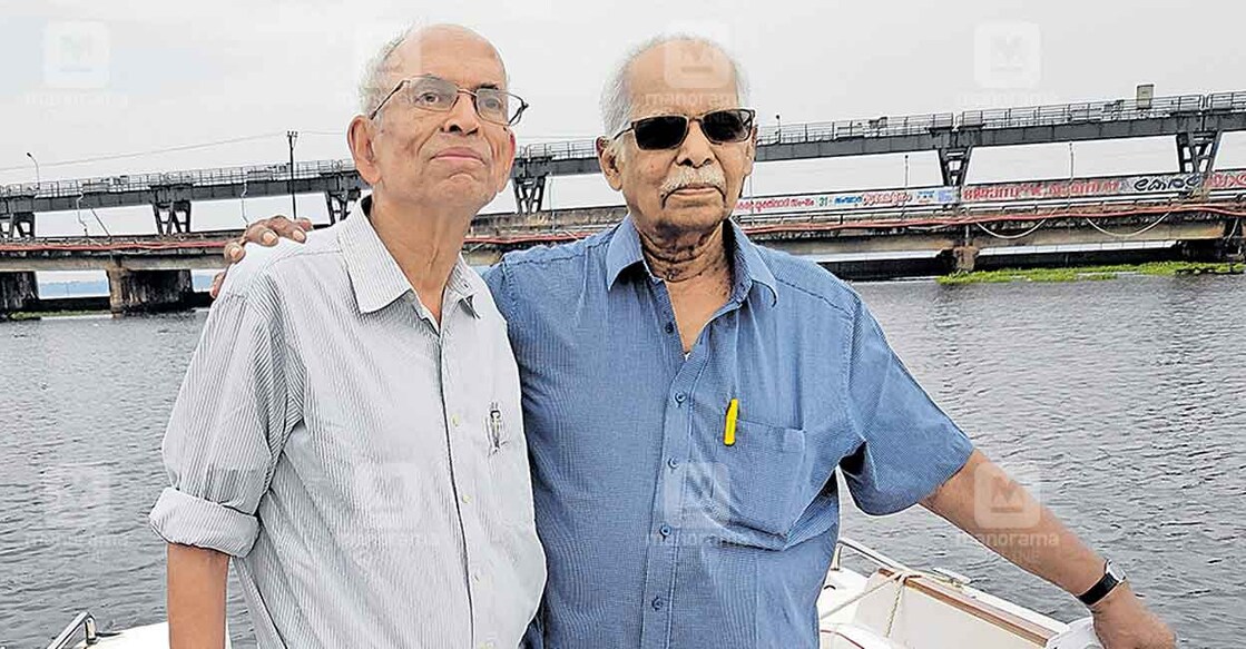 Madhav Gadgil with MK Prasad. File photo