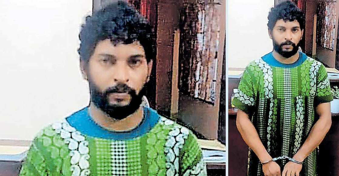 House break-in foiled at Keezhoor, courtesy SI who moved in swiftly, ignoring jurisdictional limits കവർച്ചശ്രമത്തിനിടെ പിടിയിലായ പ്രതി ബോബിൻസ് ജോൺ.