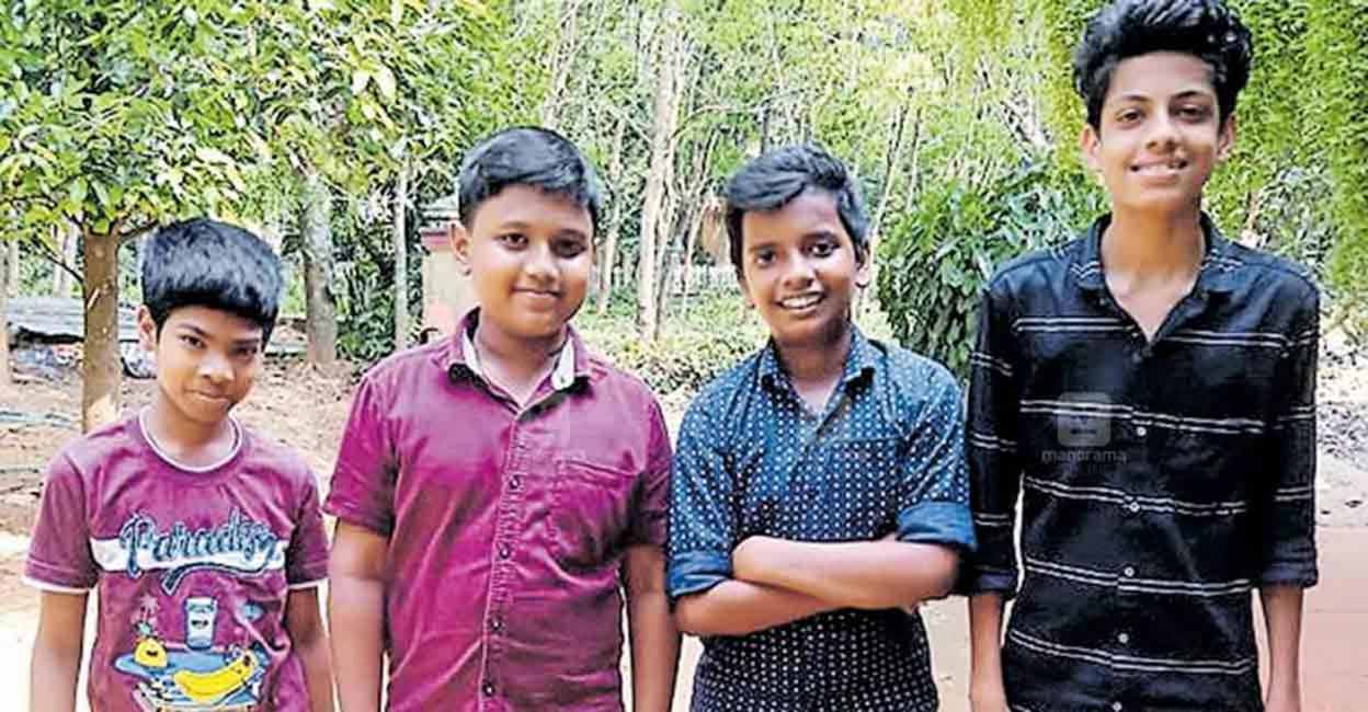 kottayam-students Nohal George, Alphonse Jacob Saji, Ashin Thomas and Nived G Vinod.