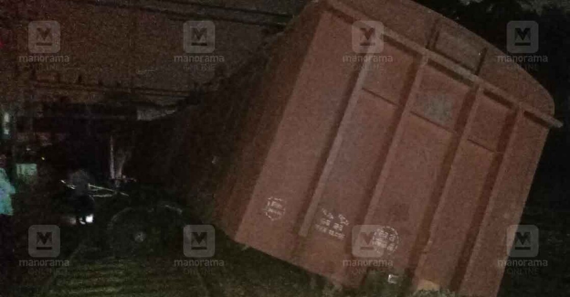 Goods train derails at Aluva railway station, four trains cancelled The train was carrying cement.