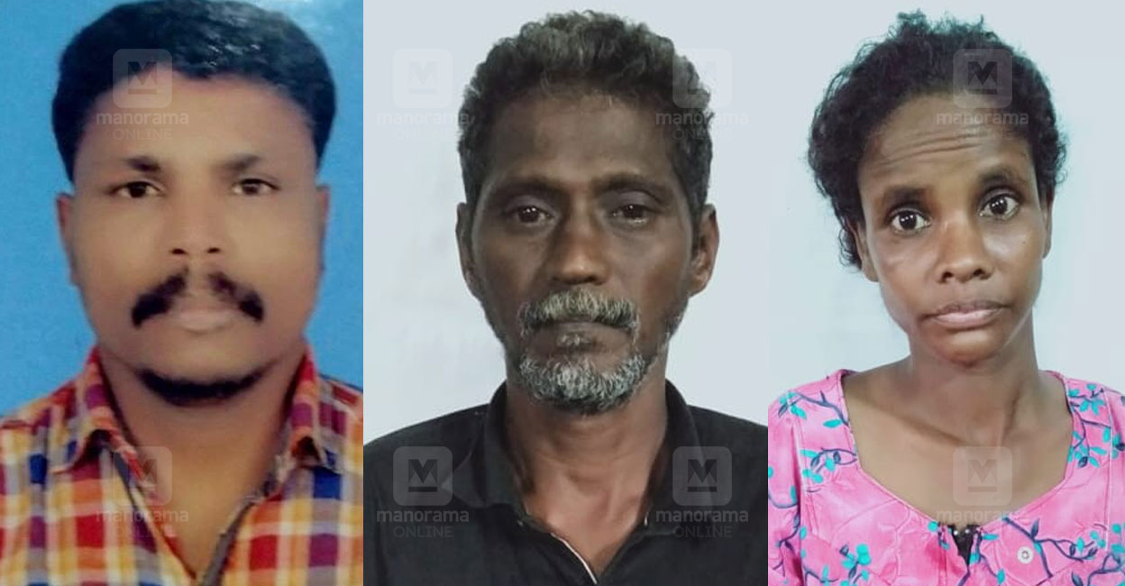 babu-biju-latha Babu, the teacher who was murdered; Kambi Biju and his lover Latha, the accused.