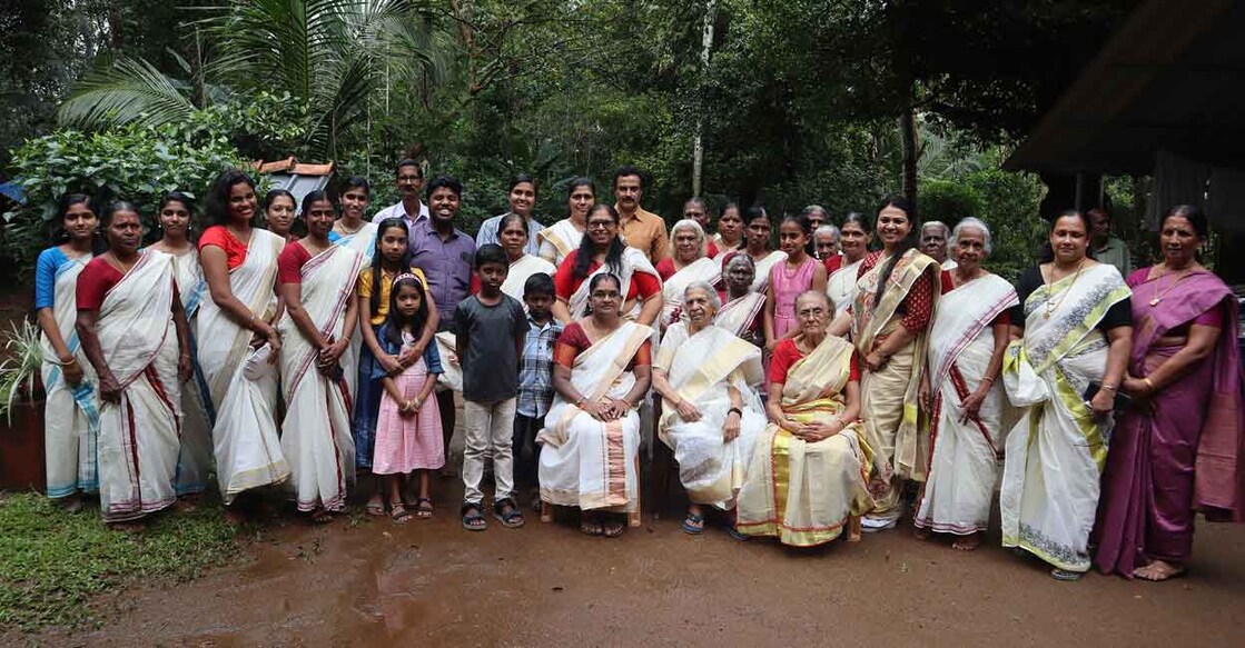 Thankamma with the members of Pakalveedu during a family meet. Photo: Special arrangement